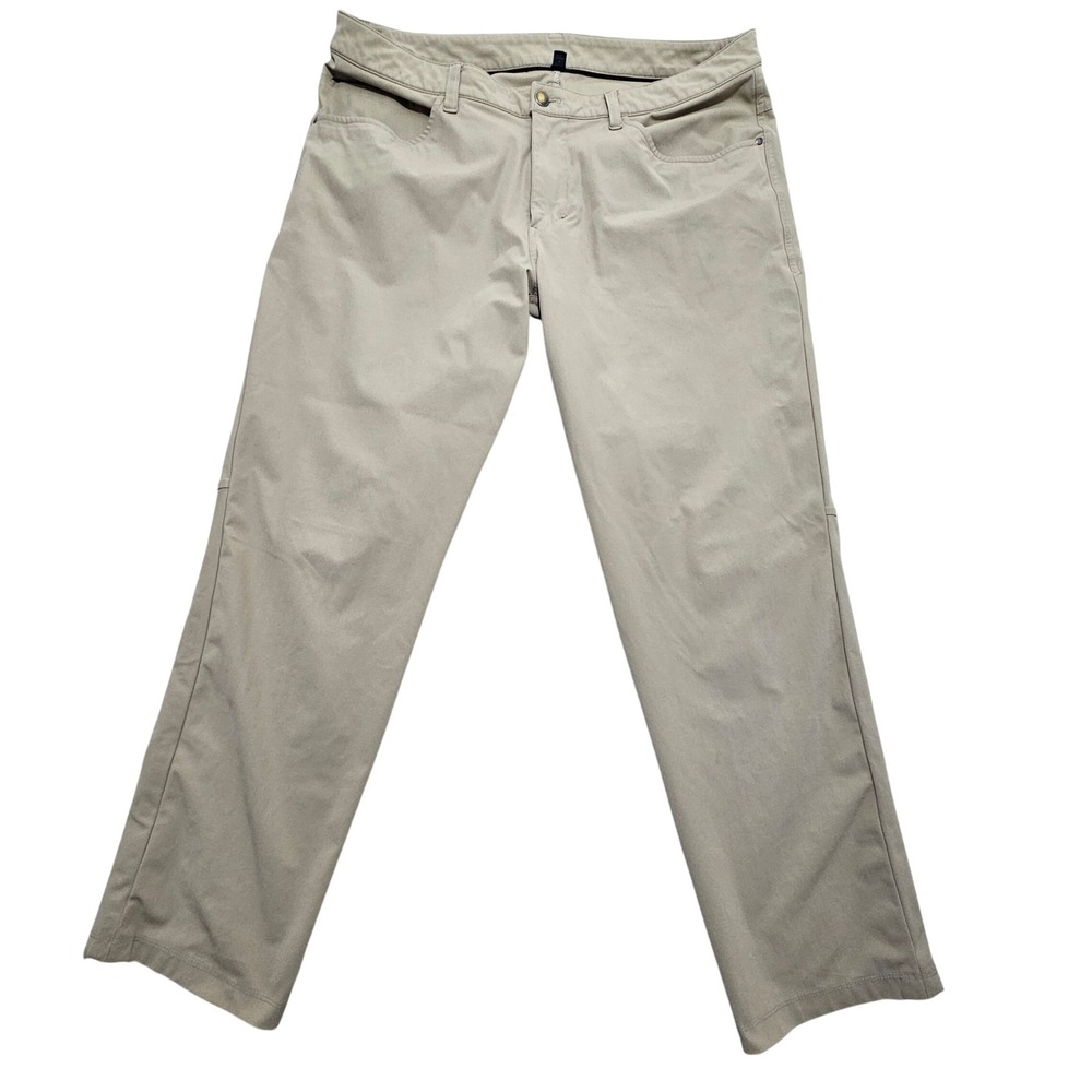 Lululemon Lab Mens Tan Khaki Technical Stretch‎ Pants Size 36